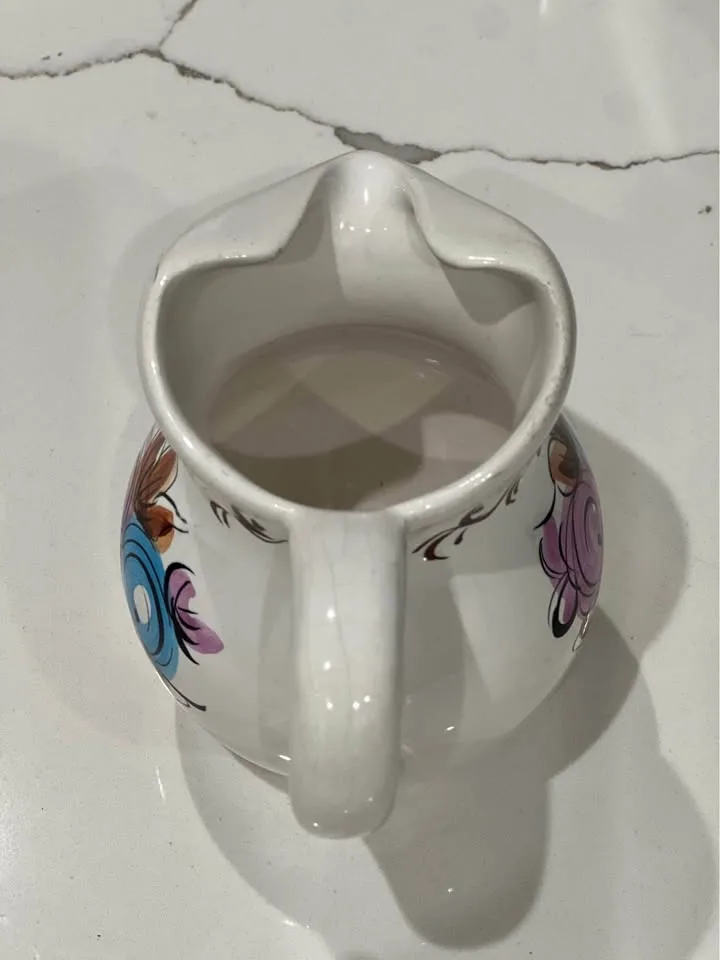 Vintage Alcobaca Portugal Floral Pitcher image indicator(3)