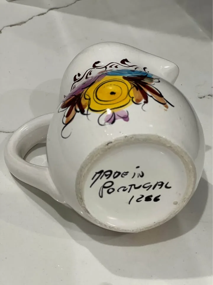 Vintage Alcobaca Portugal Floral Pitcher image indicator(5)