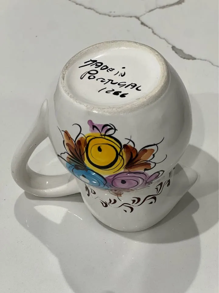 Vintage Alcobaca Portugal Floral Pitcher image indicator(6)