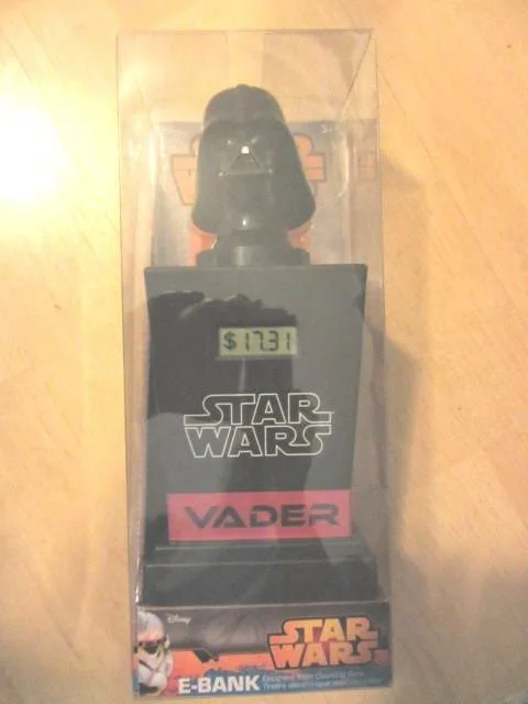 DISNEY Darth Vader Star Wars Electronic Coin Bank NIB thumbnail
