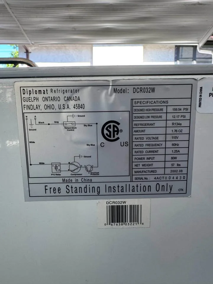 Diplomat Refrigerator image indicator(4)
