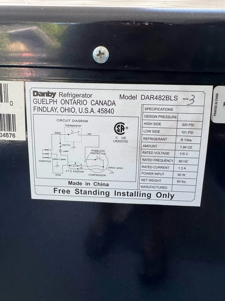 Danby Refrigerator image indicator(5)