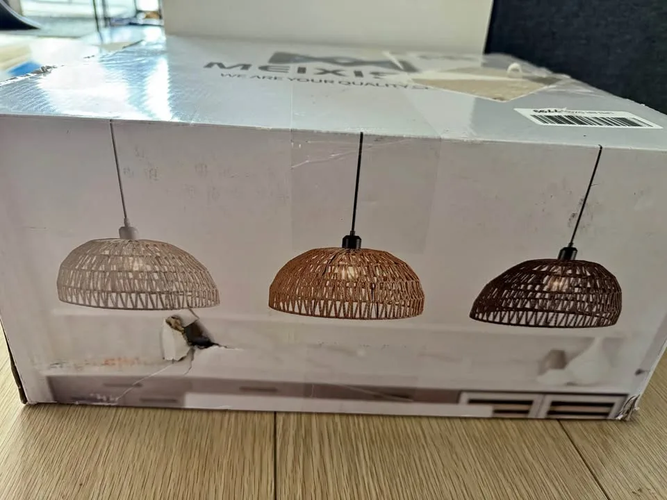 Rattan Pendant Light Fixture Dinning Room Chandelier thumbnail