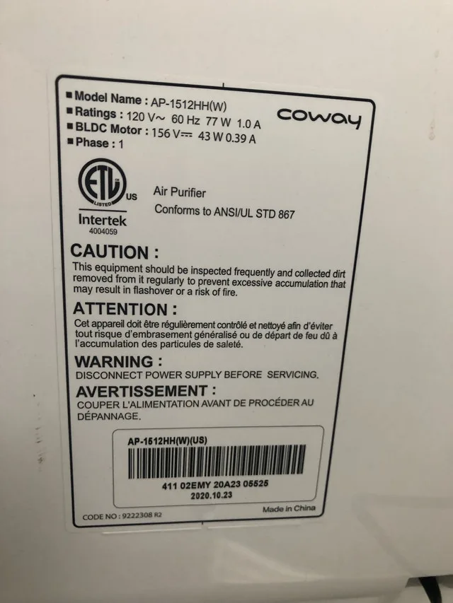 Coway Airmega 200M Air Purifier with two new filters image indicator(3)