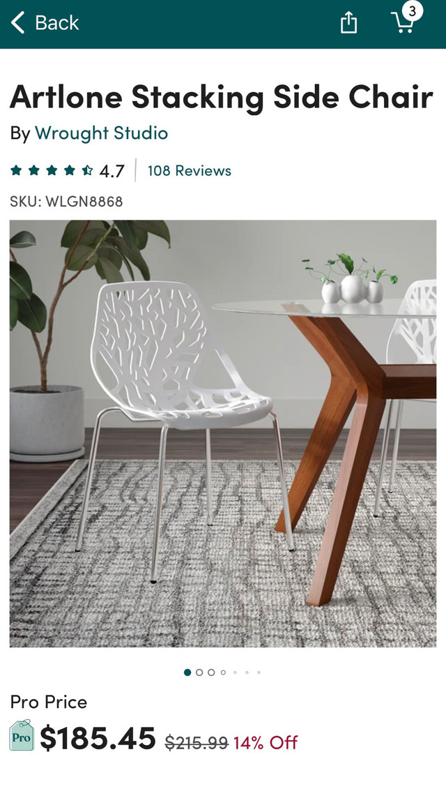 Wrought Studio Chair Stackable - photo 3