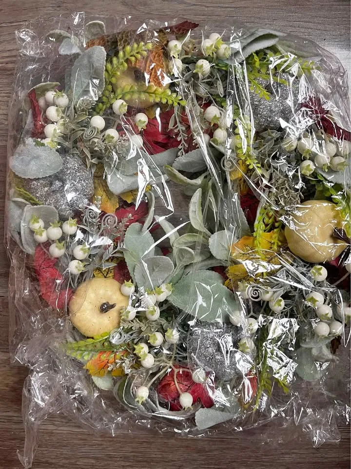 Fall Autumn Christmas Front Door Wall Wreath thumbnail