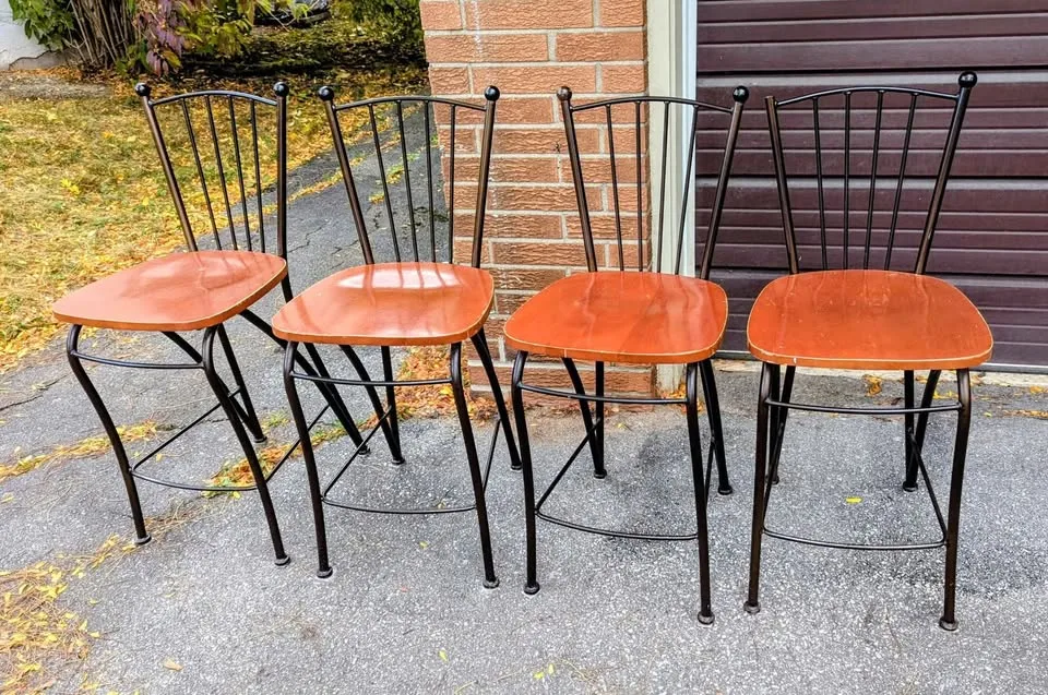 4 Metal & Wood Dining Bar/Dining Chairs - (Buy 2, 3 or 4) image indicator(2)