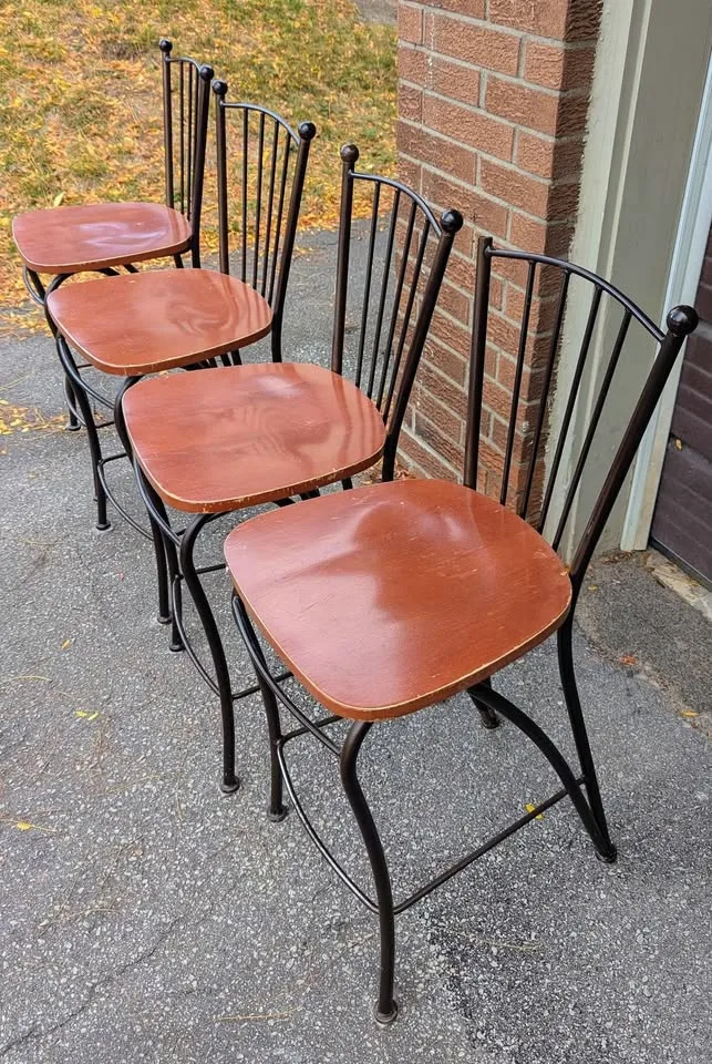 4 Metal & Wood Dining Bar/Dining Chairs - (Buy 2, 3 or 4) image indicator(4)