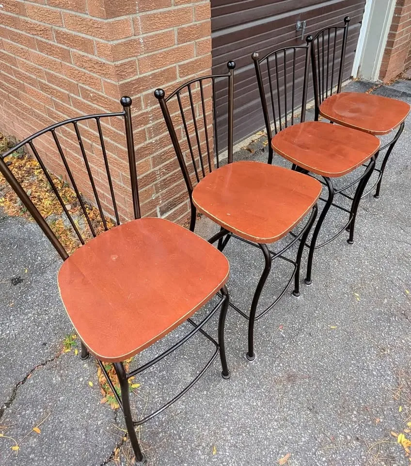 4 Metal & Wood Dining Bar/Dining Chairs - (Buy 2, 3 or 4) image indicator(9)