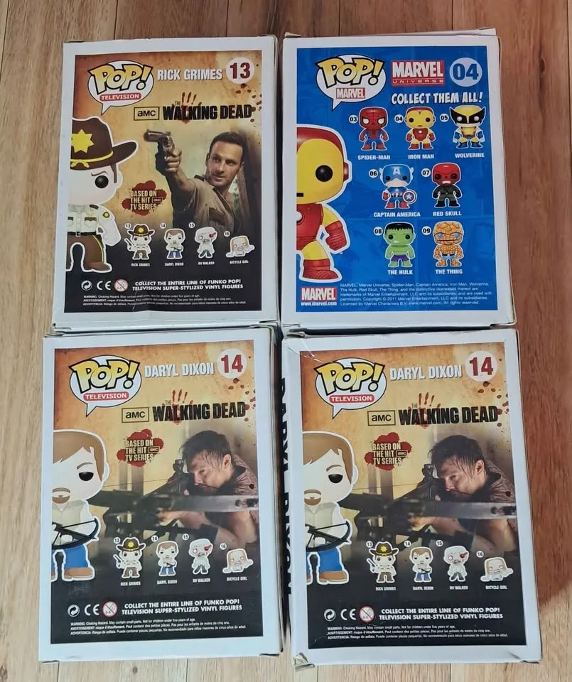 Various funko pop Daryl dixon, Rick grimes. Iron man $5 each image indicator(2)