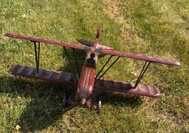 Red Baron vintage wooden plane