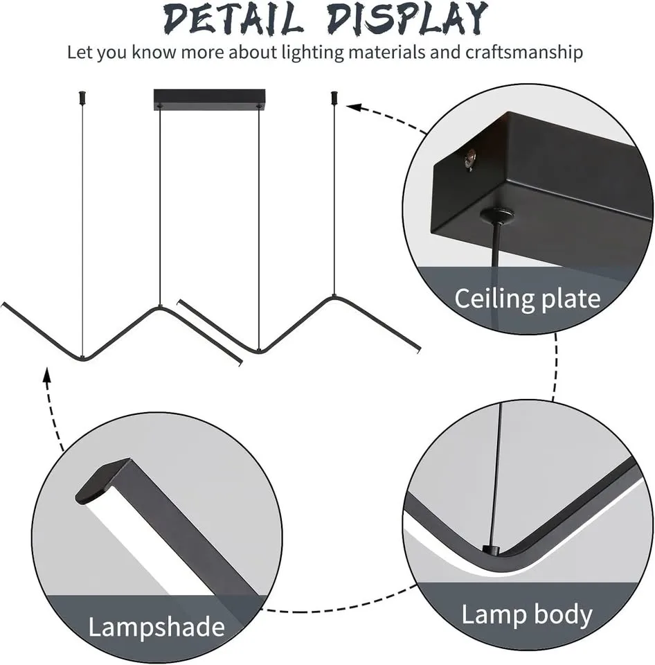Matven LED Modern Pendant Light, Dimmable Chandelier image indicator(3)