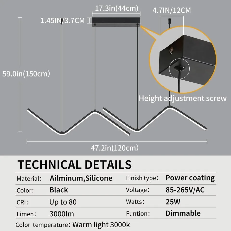 Matven LED Modern Pendant Light, Dimmable Chandelier image indicator(4)