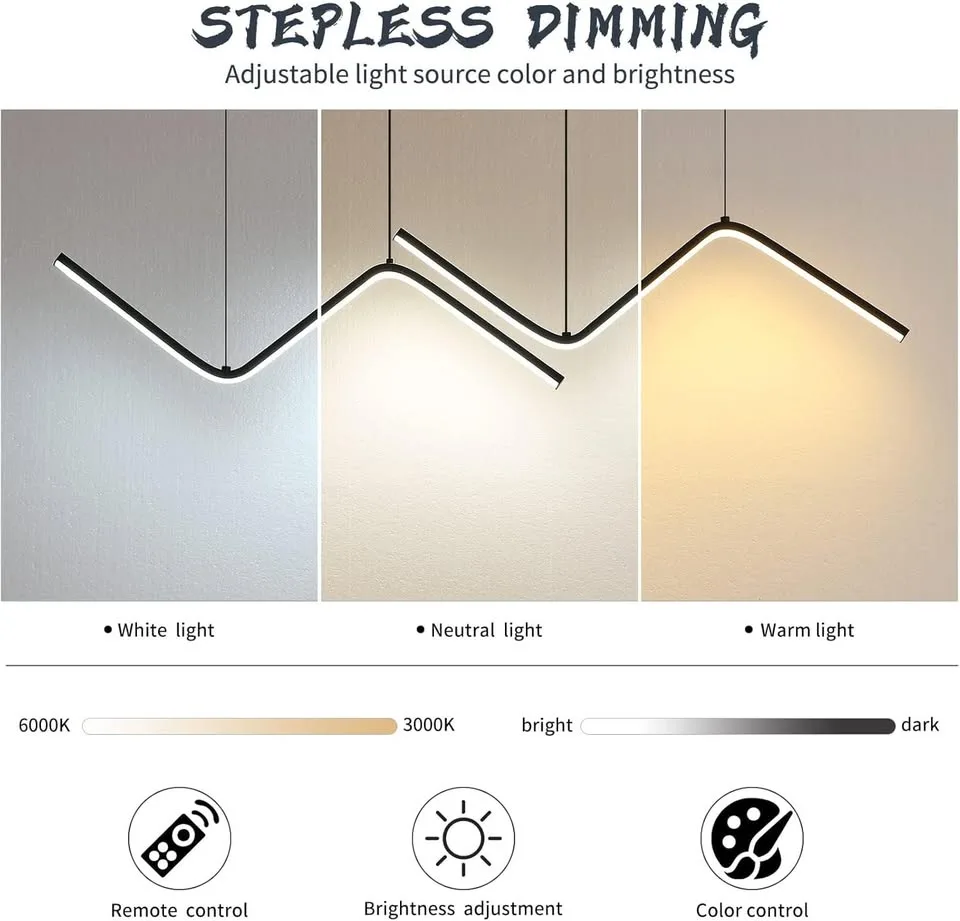 Matven LED Modern Pendant Light, Dimmable Chandelier image indicator(5)