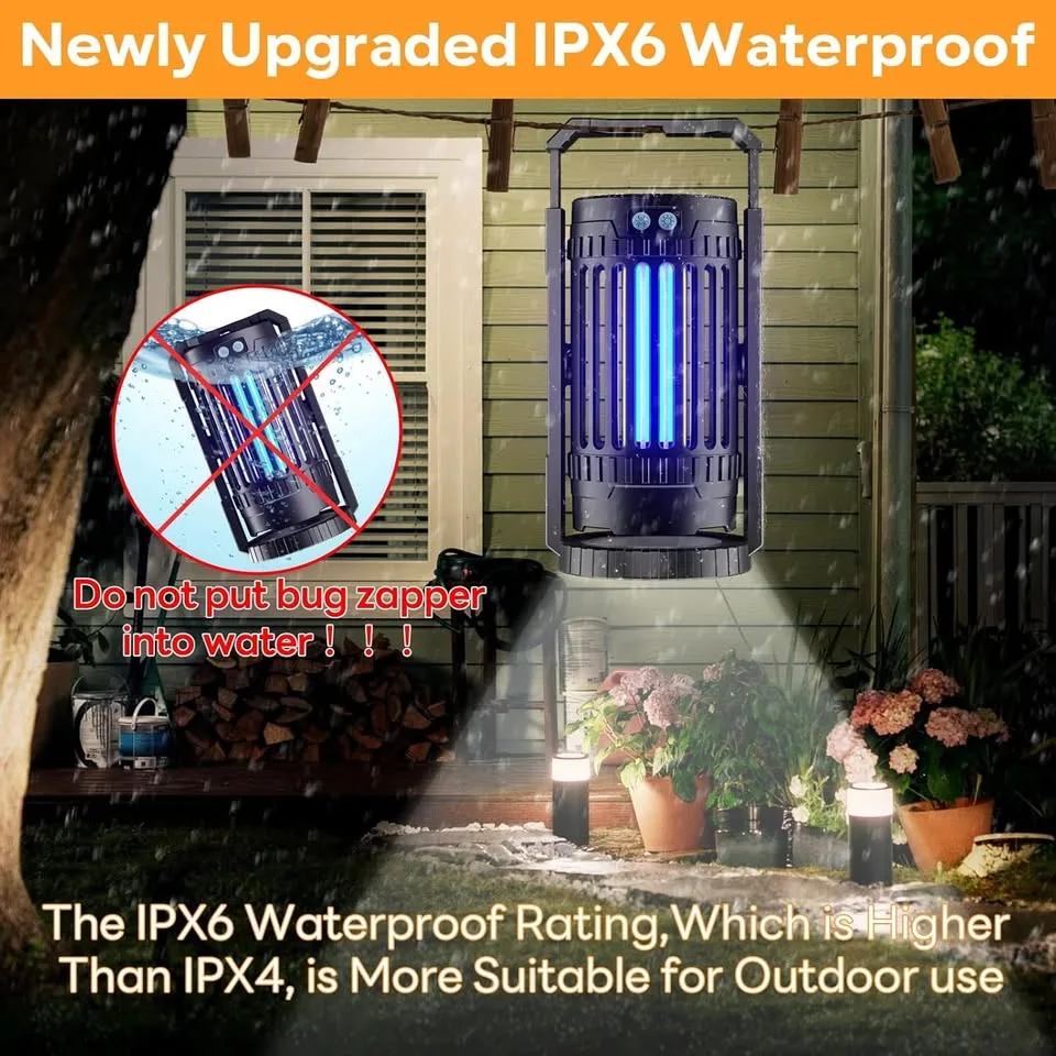 🔌 Bug Zapper Outdoor – 4000mAh Rechargeable Mosquito Killer Lamp image indicator(5)