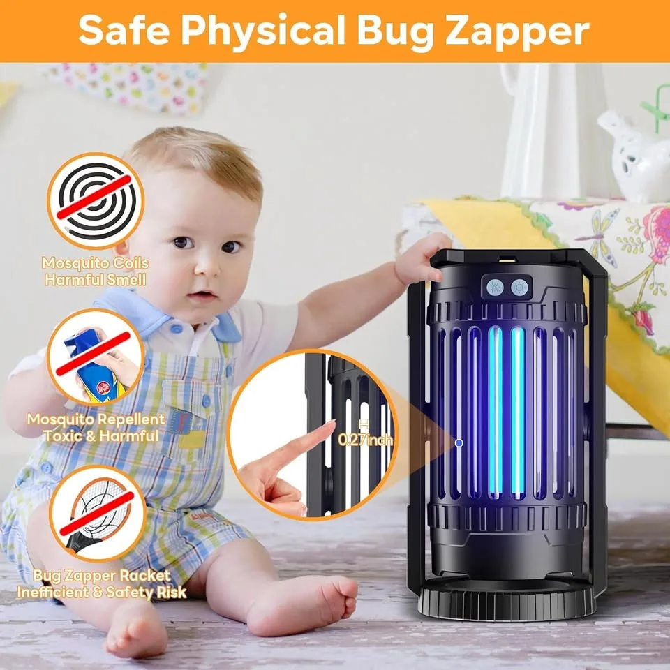 🔌 Bug Zapper Outdoor – 4000mAh Rechargeable Mosquito Killer Lamp image indicator(10)