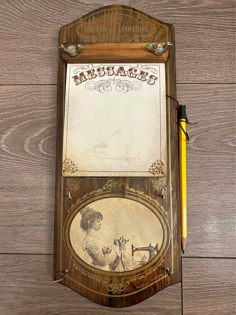 Vintage Wooden Message Board - Made in Canada thumbnail
