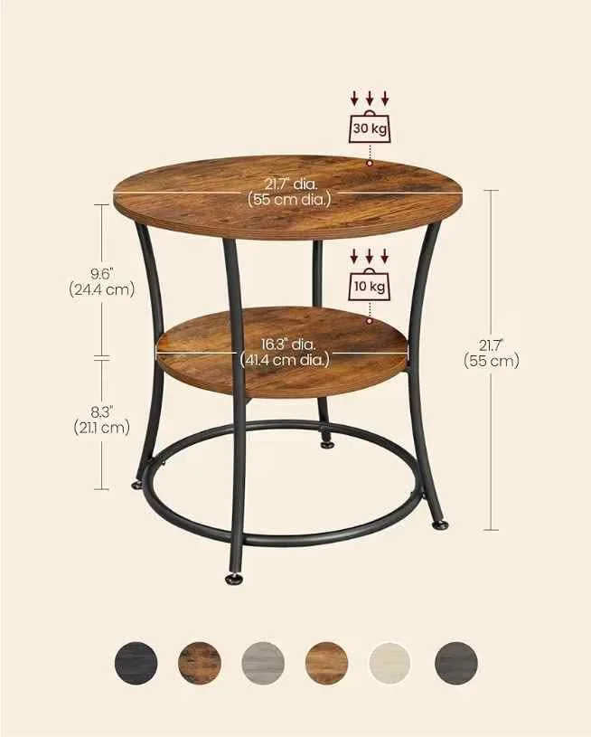 VASAGLE Round Cofee Table – Brand New image indicator(3)