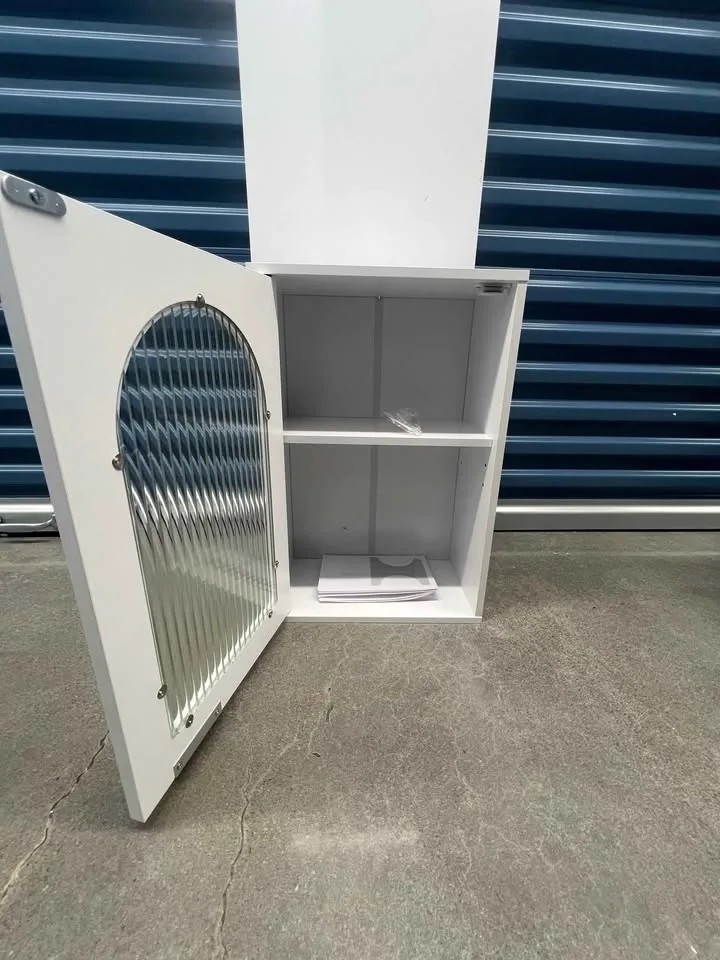 Bathroom Wall Cabinet with Tempered Glass Door – Brand New image indicator(2)