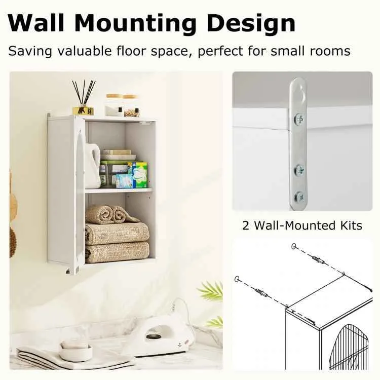Bathroom Wall Cabinet with Tempered Glass Door – Brand New image indicator(9)