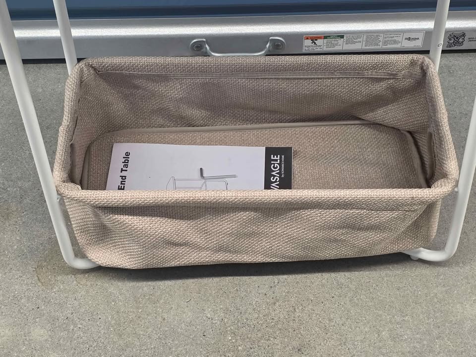 VASAGLE Side Table with Fabric Basket – Brand New - photo 2