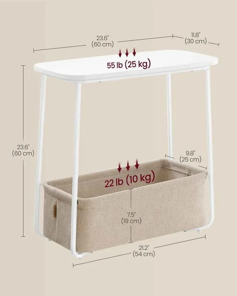 VASAGLE Side Table with Fabric Basket – Brand New image indicator(4)