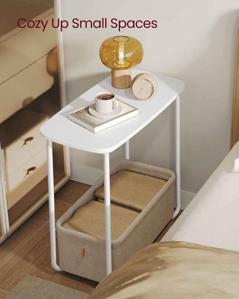 VASAGLE Side Table with Fabric Basket – Brand New - photo 5