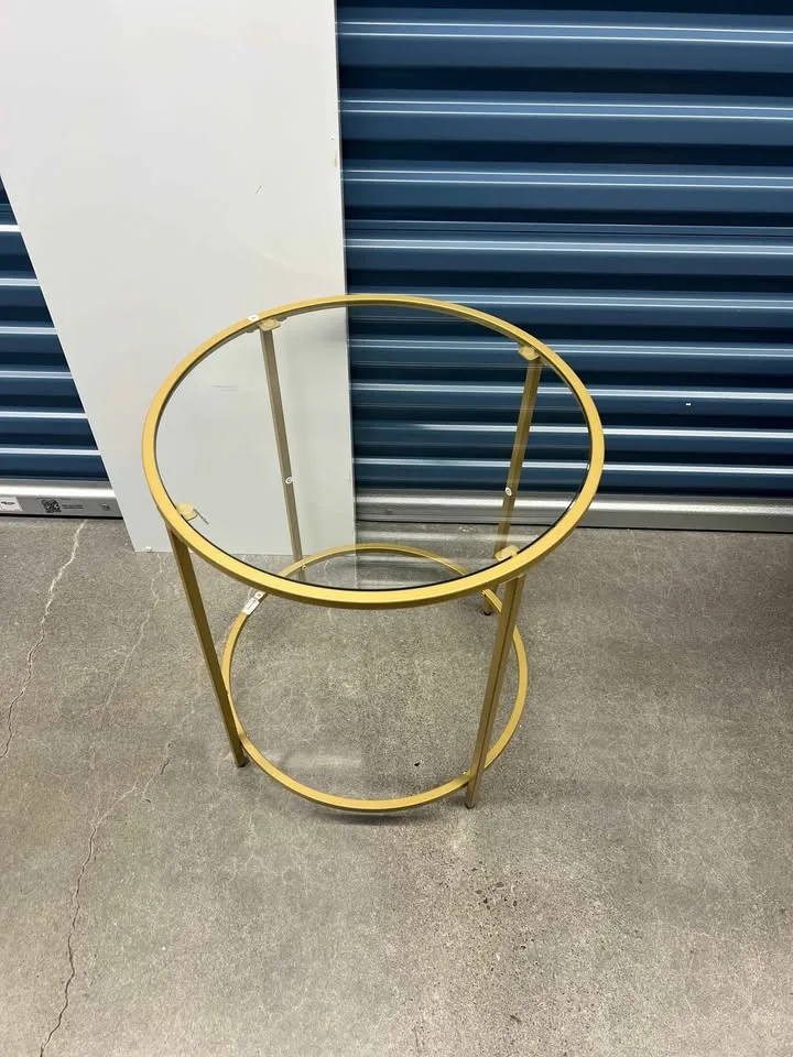 VASAGLE Round Glass Side Table – Brand New image indicator(2)