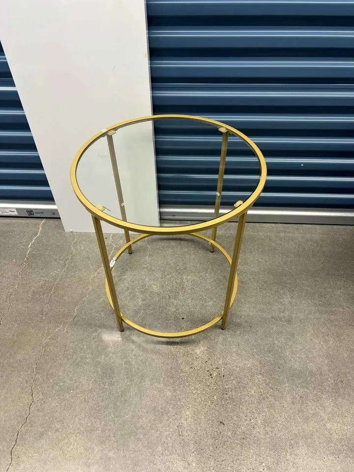 VASAGLE Round Glass Side Table – Brand New image indicator(3)