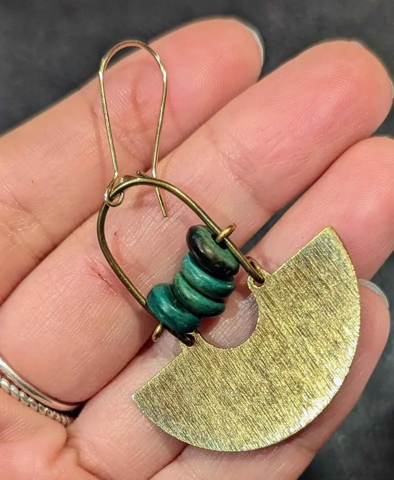 ✨ 14k Boho Turquoise & Gold Earrings image indicator(2)