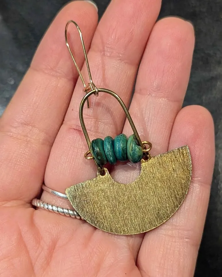 ✨ 14k Boho Turquoise & Gold Earrings image indicator(4)