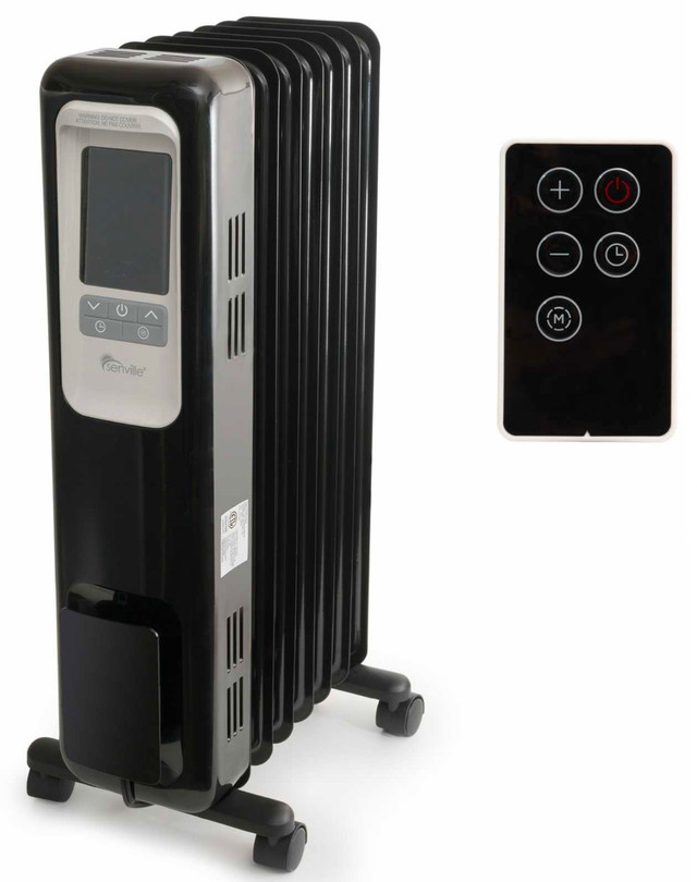 Radiator Heater, 1500W Oil Filled, Remote, 7 fins