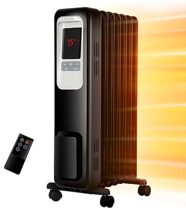 Radiator Heater, 1500W Oil Filled, Remote, 7 fins - photo 3