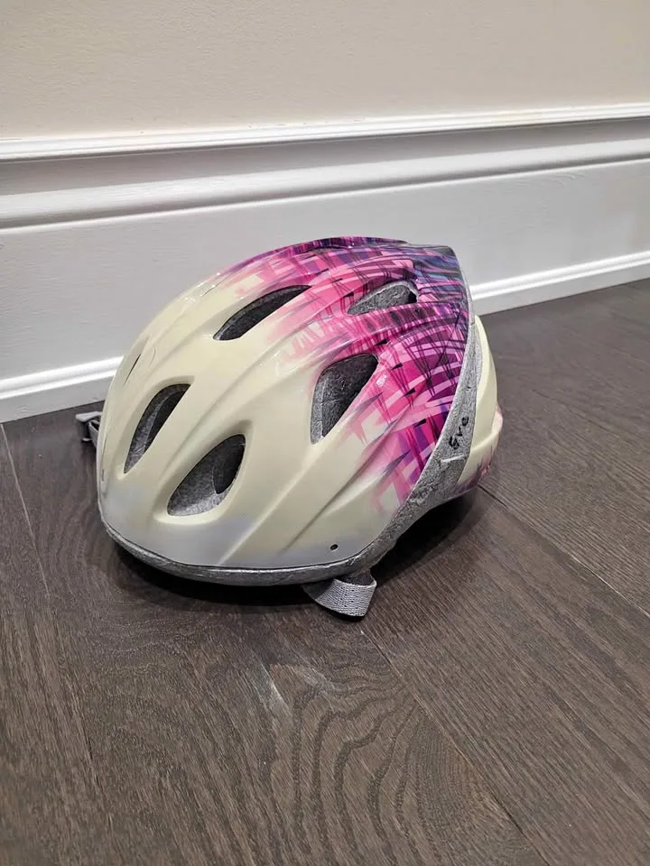 Girls Bike Helmet – Pink & White thumbnail