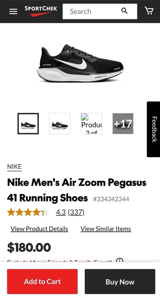 Nike Pegasus 41 Running Shoes – Size 9.5 (Black & White) image indicator(6)