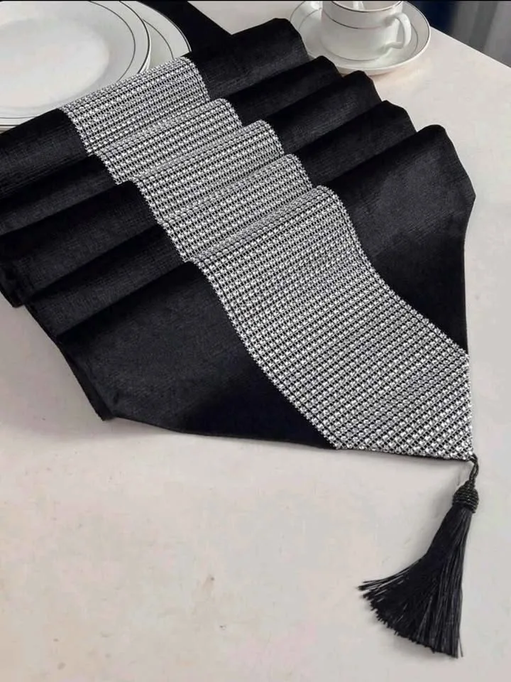 ✨ Modern Velvet Table Runner with Shiny Diamond Decor – $10✨ image indicator(5)