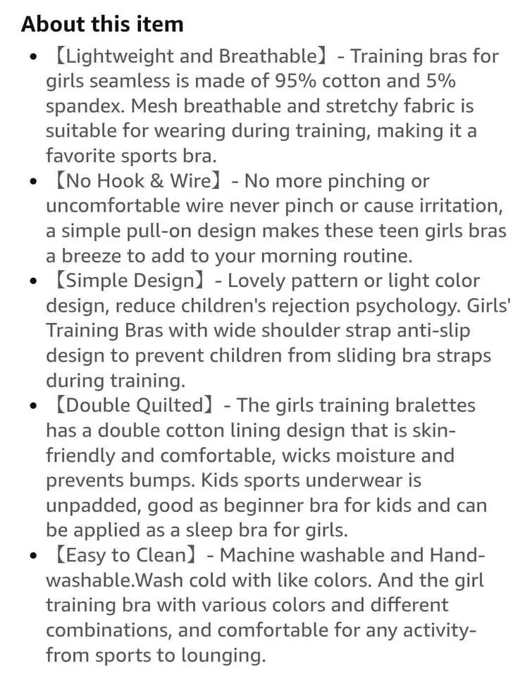 👧 5-Pack Girls’ Training Bras / Ribbed Tank Tops – Only $10! 💖 image indicator(3)