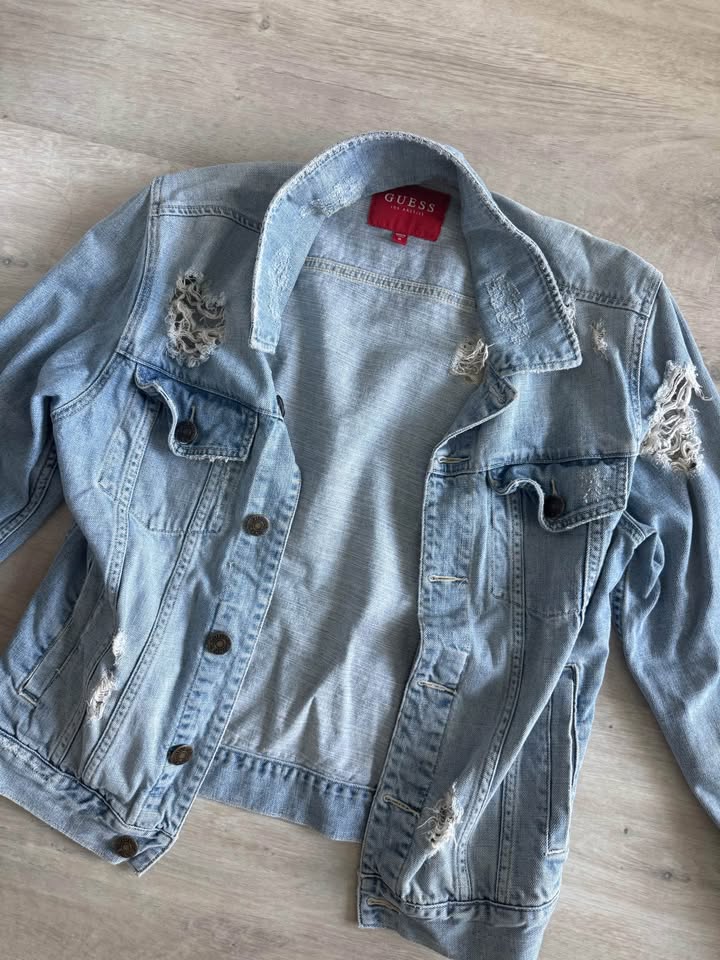 GUESS Distressed Denim Jacket - photo 2