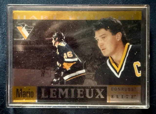 1996-97 Donruss Elite Hart to Hart Mario Lemieux 0024/1996 thumbnail