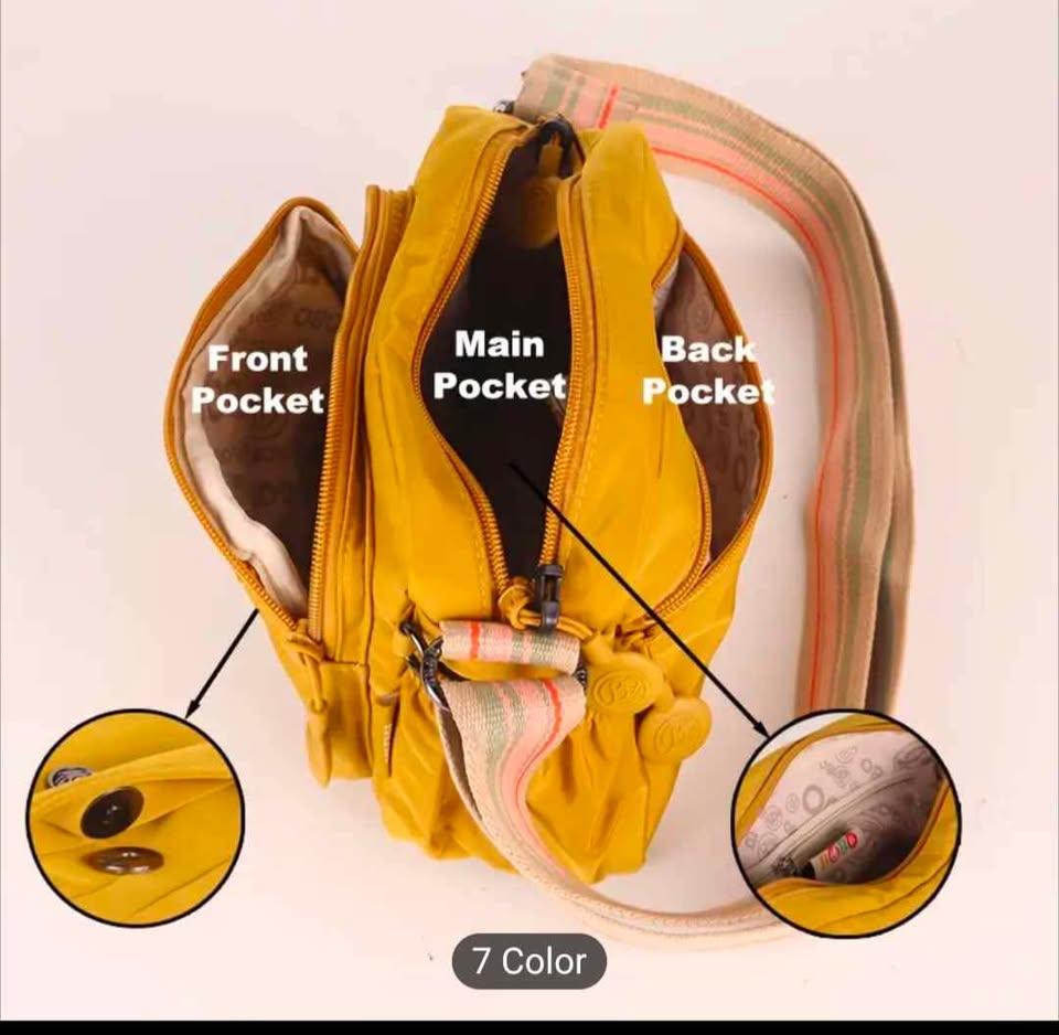 Brand new light weight nylon crossbody bag with multiple zips - photo 4
