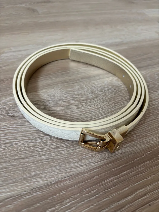 Michael Kors Cream & Gold Double-Sided Belt BNWT image indicator(2)