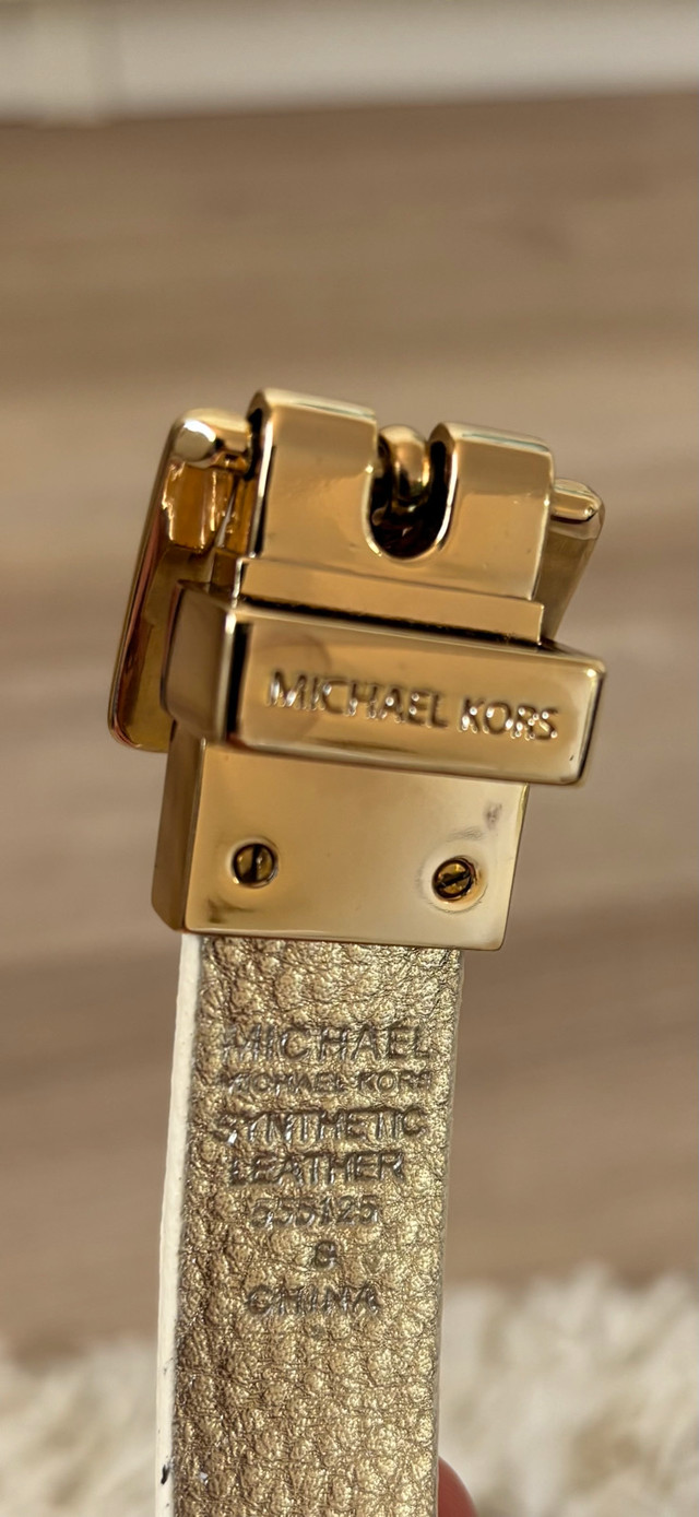 Michael Kors Cream & Gold Double-Sided Belt BNWT - photo 3