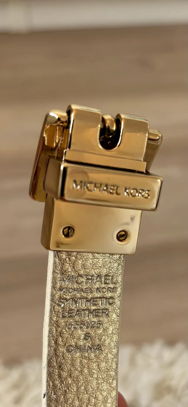 Michael Kors Cream & Gold Double-Sided Belt BNWT image indicator(3)