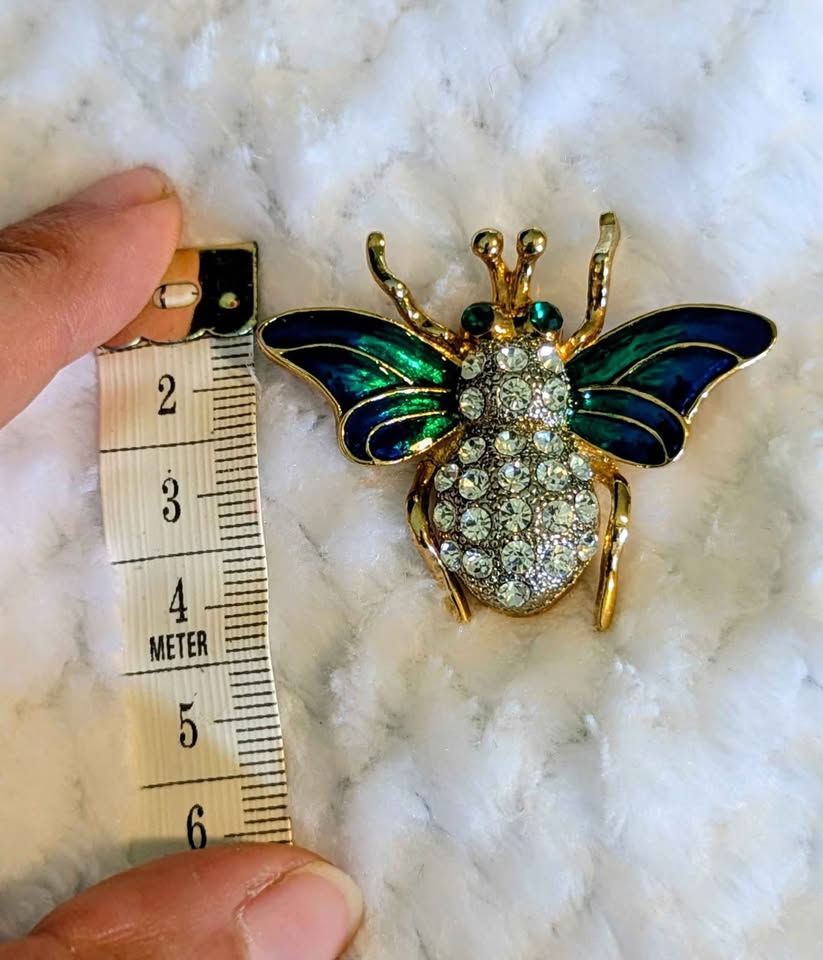 🪲 Vintage Jeweled Beetle Brooch - photo 3
