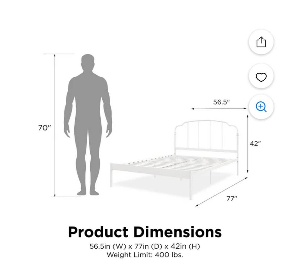 Firm full sized mattress and/or metal white bed frame - photo 4