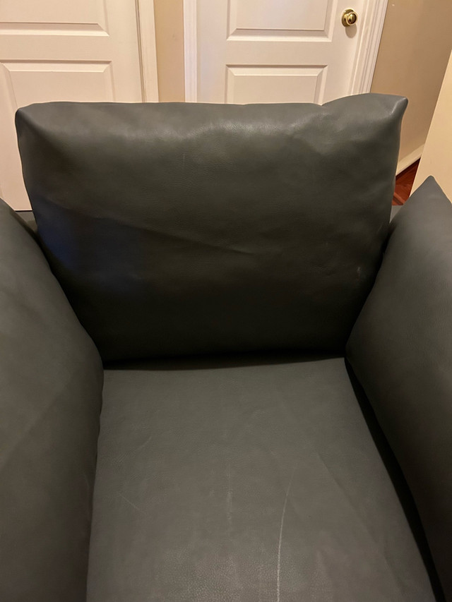 Black Faux Leather Chaise - photo 4