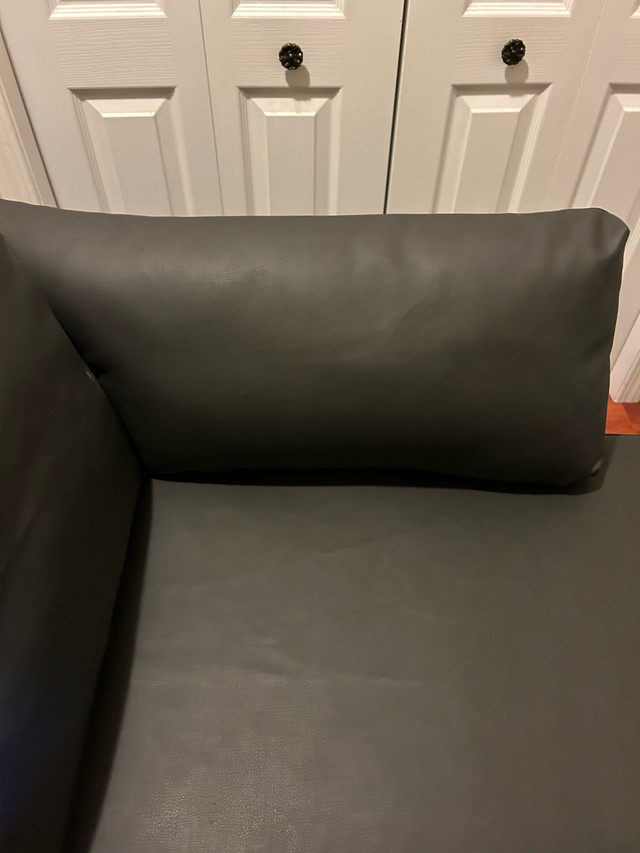 Black Faux Leather Chaise - photo 5