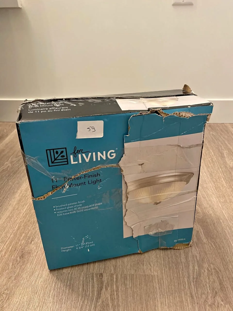 For Living 11” Frosted Swirl Glass Ceiling Light