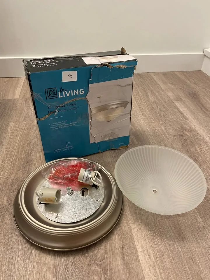 For Living 11” Frosted Swirl Glass Ceiling Light image indicator(2)