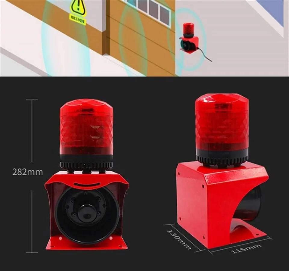 AC 110V Alarm Siren with Flashing Light & Remote | 120dB Loud image indicator(4)